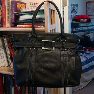 Black leather purse